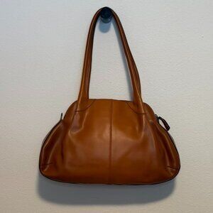 Francesco Biasia Cognac Leather Shoulder Bag